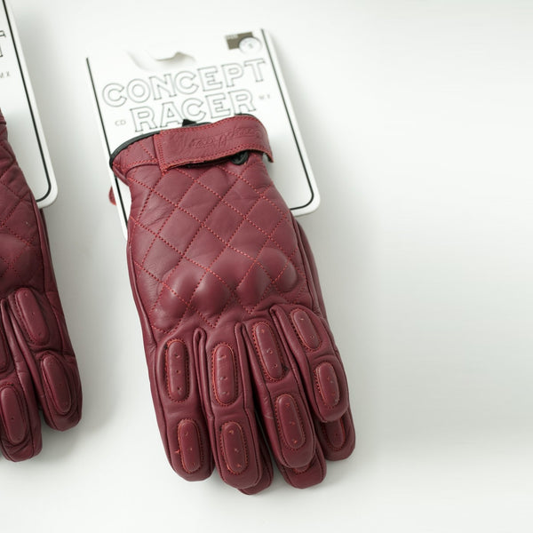 Burgundy Waterproof/Breathable gloves - Concept Racer